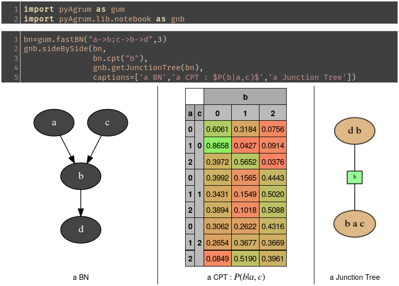 Building a Bayesian network with pyAgrum