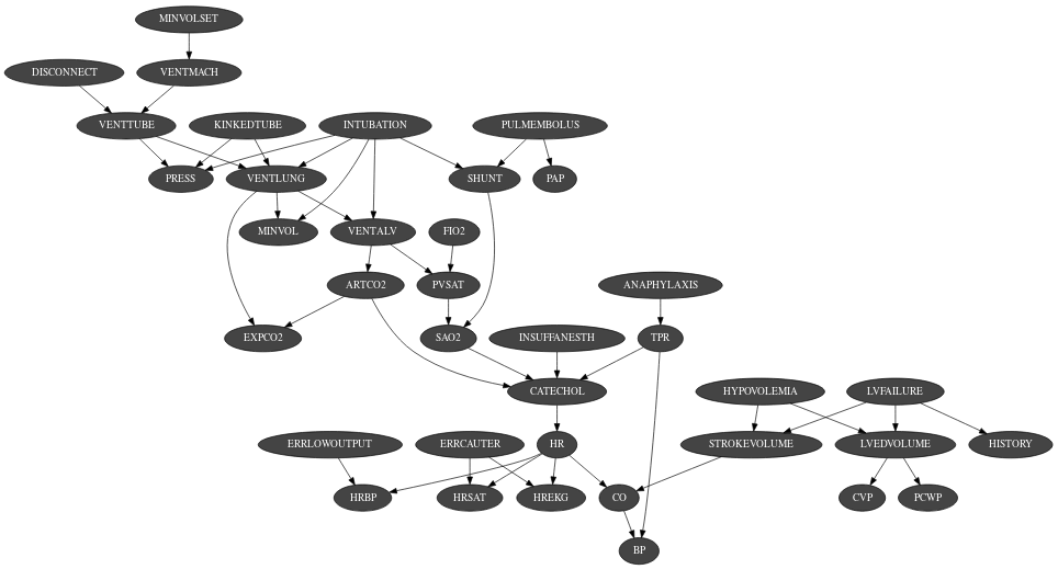 a Bayesian network (alarm)